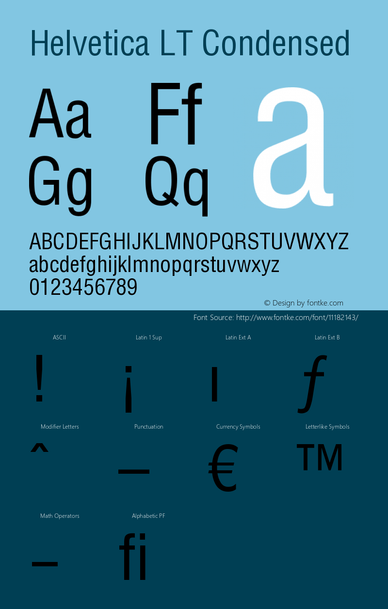 Helvetica LT Condensed Version 006.000图片样张