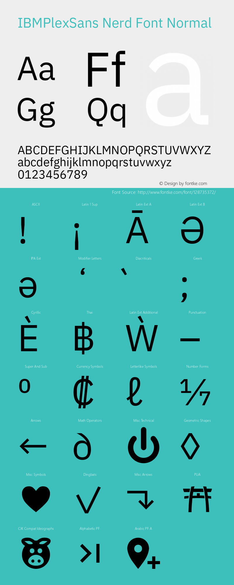 IBM Plex Sans Nerd Font Complete Version 3.2图片样张