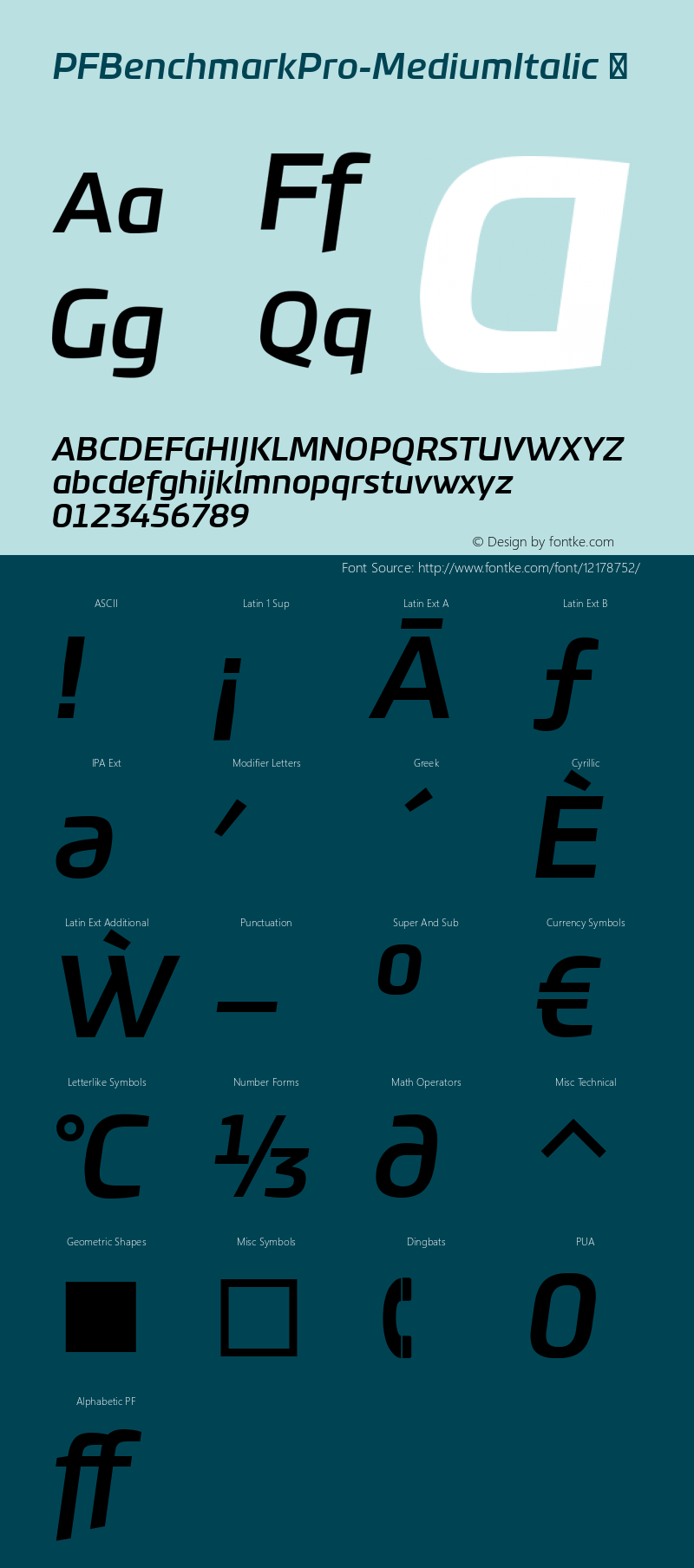 PFBenchmarkPro-MediumItalic ☞ Version 1.000;com.myfonts.easy.parachute.pf-benchmark-pro .medium-italic.wfkit2.version.4jRQ图片样张