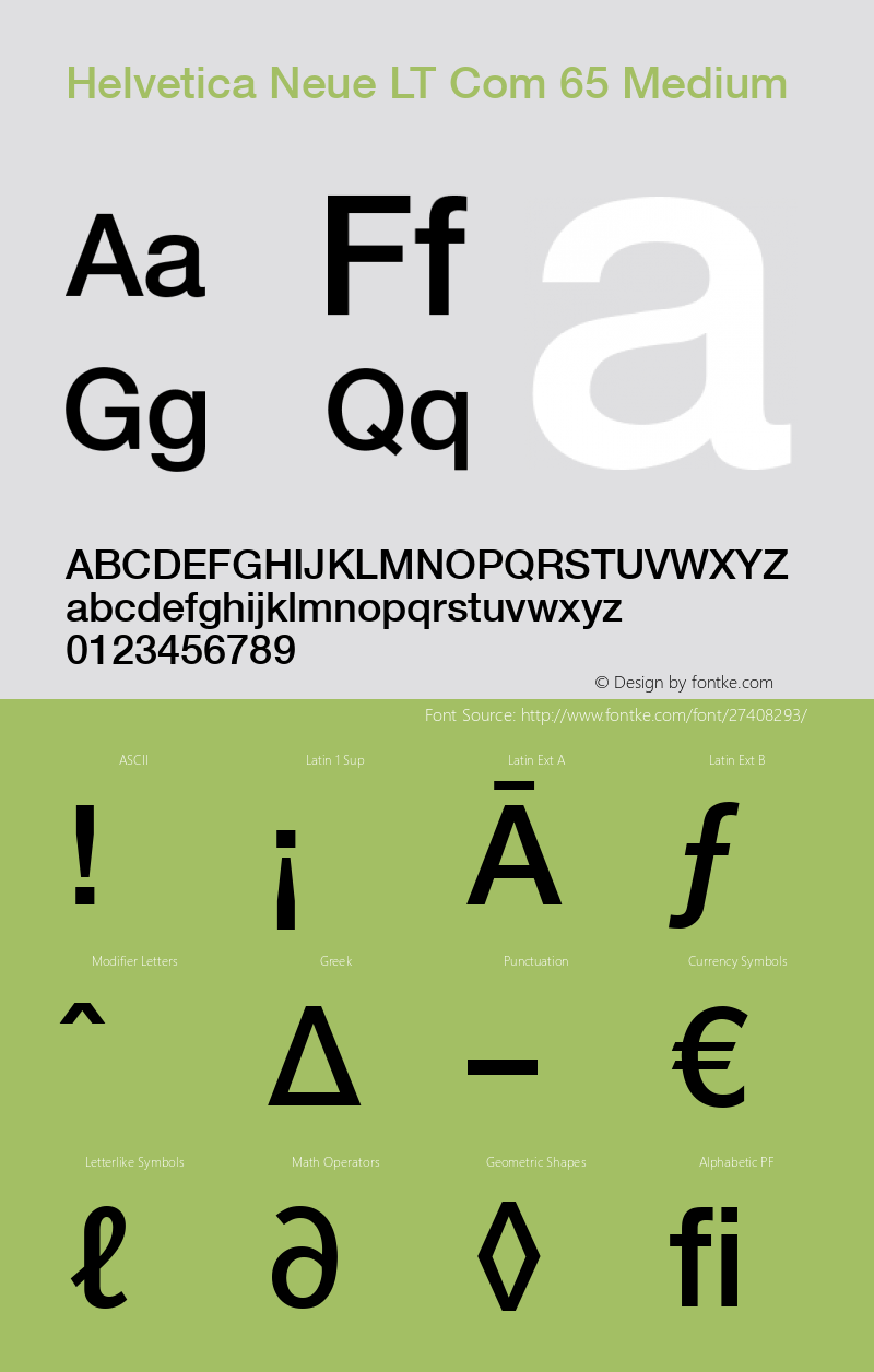 Helvetica Neue LT Com 65 Medium Version 2.30图片样张