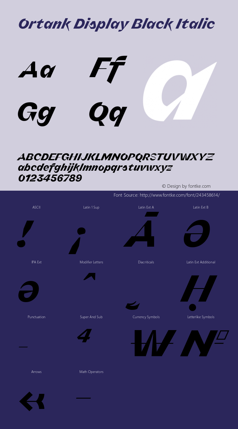 Ortank Display Black Italic Version 1.000 | web-ttf图片样张