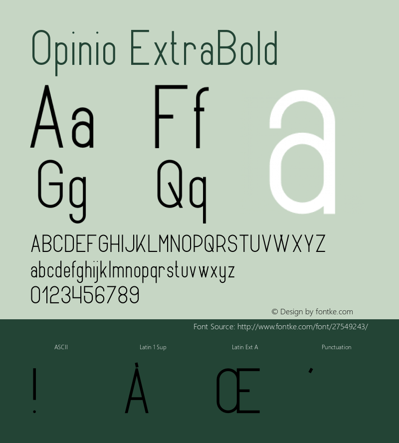 Opinio ExtraBold Version 1.002;Fontself Maker 3.0.0-3图片样张