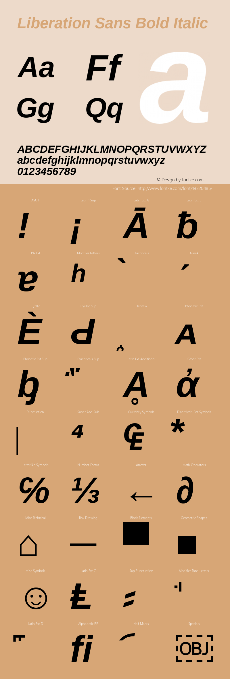 Liberation Sans Bold Italic Version 2.00.0图片样张