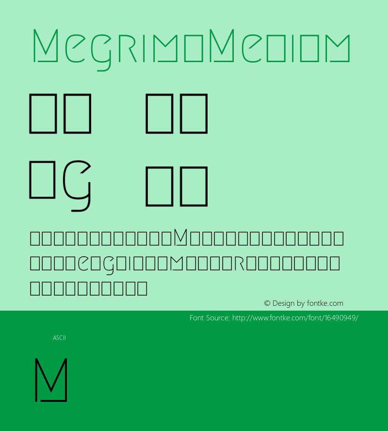 Megrim Medium Version 20110427图片样张