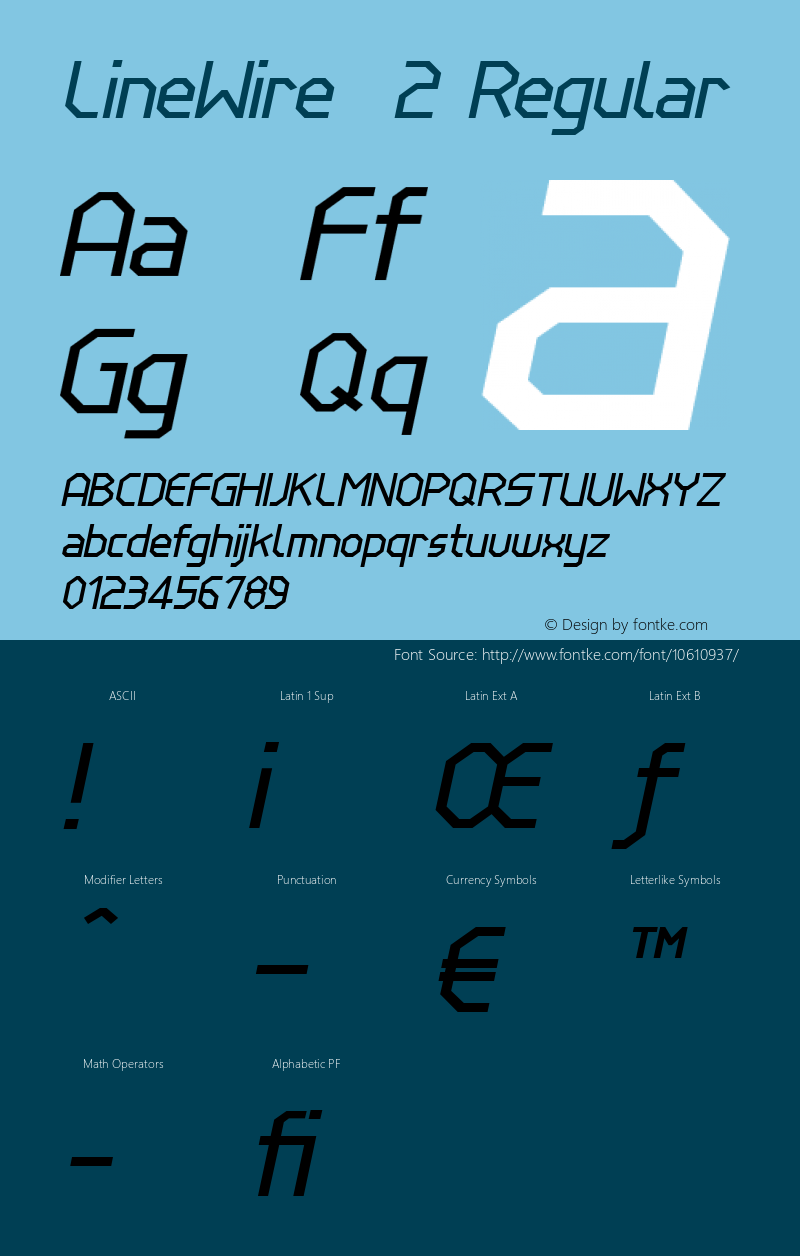 LineWire  2 Regular Version 001.000;com.myfonts.northernblock.line-wire.italic.wfkit2.3i1j图片样张