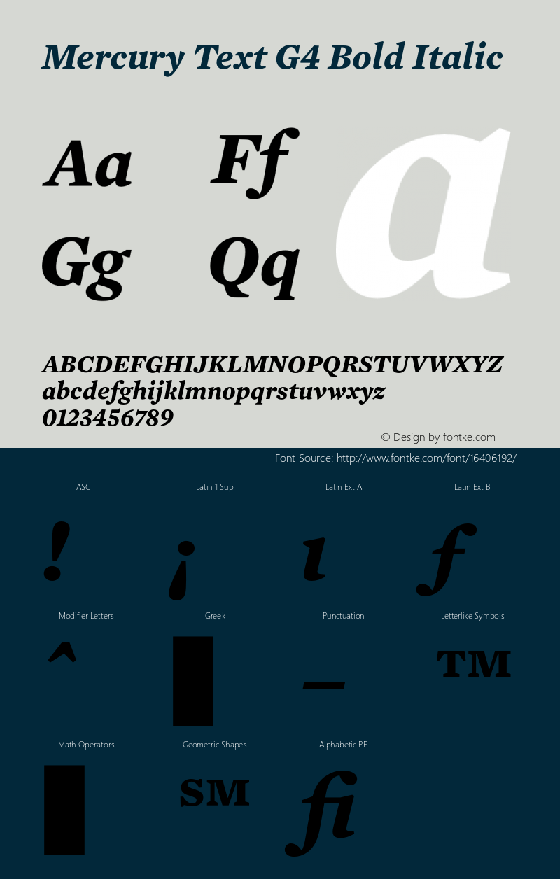 Mercury Text G4 Bold Italic Version 1.000图片样张