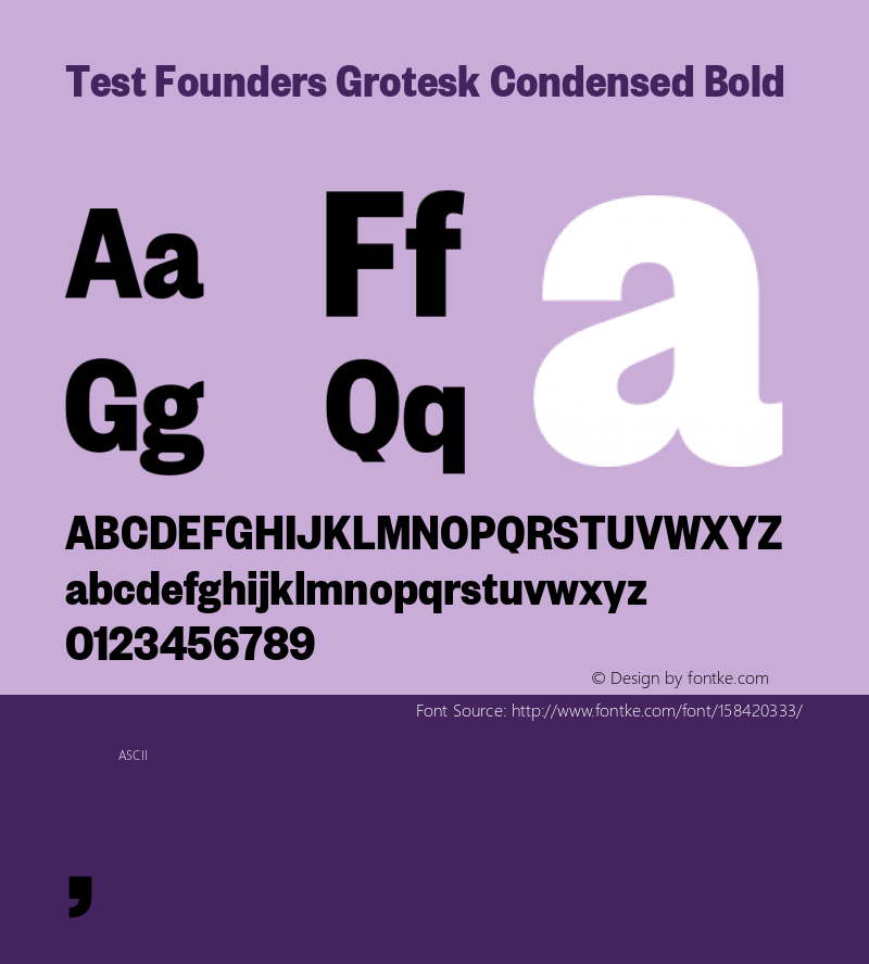 Test FoundersGroteskCond-Bold Version 1.001;PS 1.000;hotconv 1.0.57;makeotf.lib2.0.21895图片样张