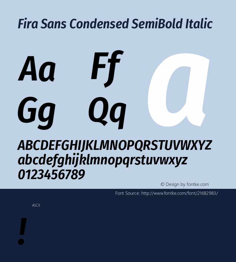 FiraSansCondensedSemiBold Version 1.0图片样张