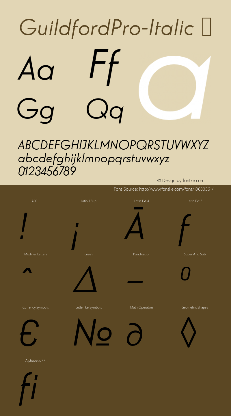 GuildfordPro-Italic ☞ Version 1.000;com.myfonts.easy.redrooster.guildford-pro.italic.wfkit2.version.3zyU图片样张