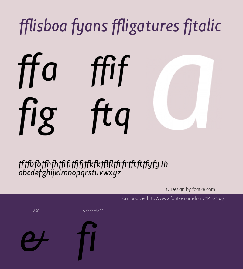 Lisboa Sans Ligatures Italic Version 001.000图片样张