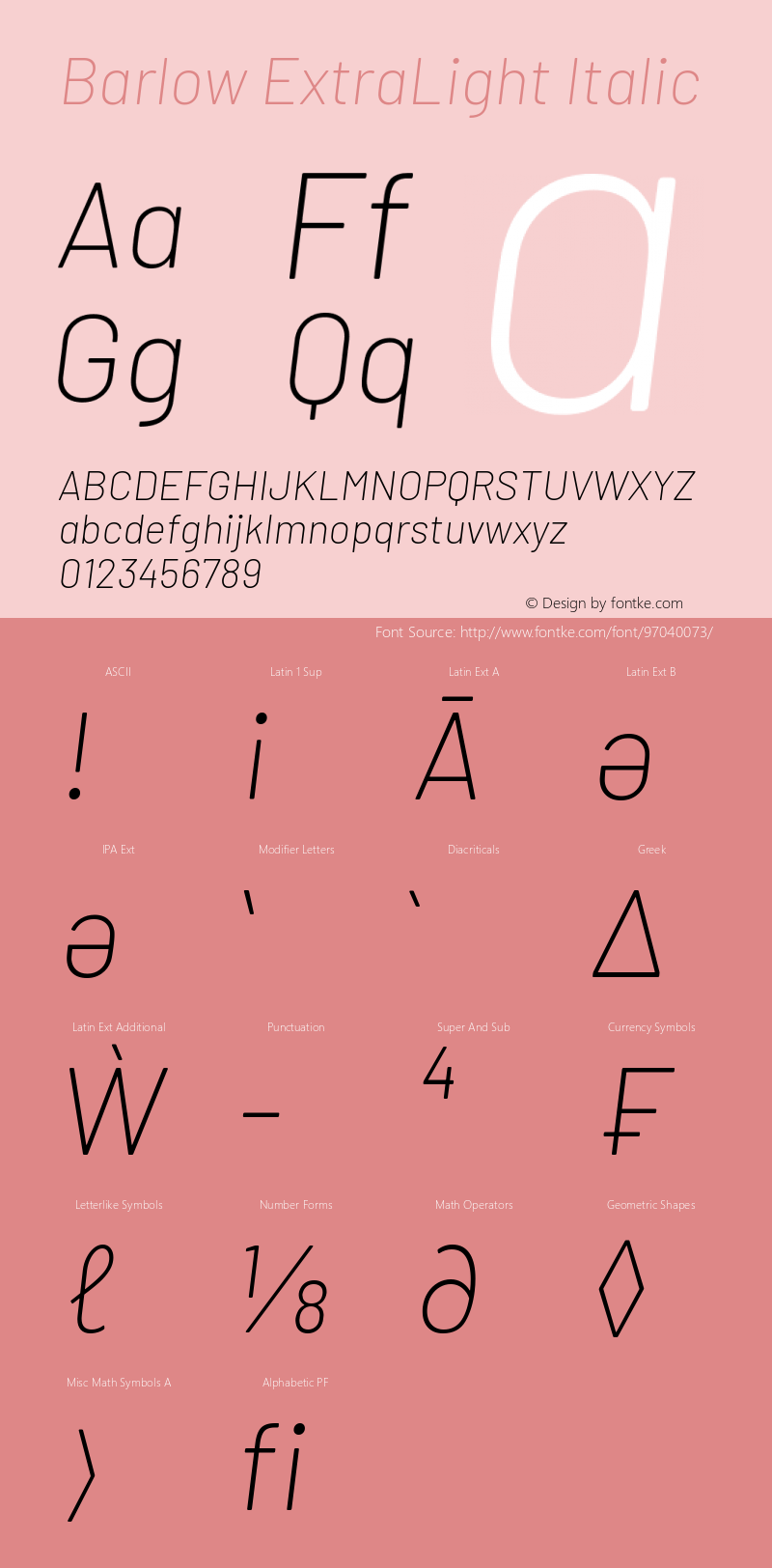 Barlow ExtraLight Italic Version 1.408图片样张