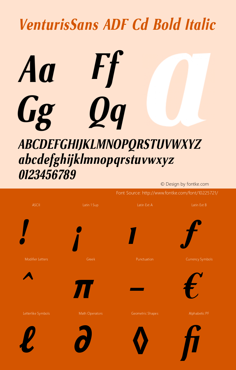 VenturisSans ADF Cd Bold Italic Version 1.001;PS 1.003;Core 1.0.38;makeotf.lib1.6.5960图片样张