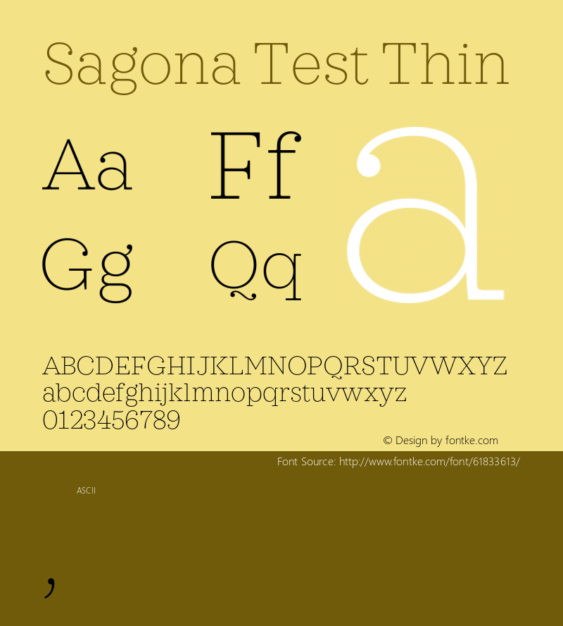 Sagona Test Thin Version 1.000;PS 001.000;hotconv 1.0.88;makeotf.lib2.5.64775图片样张
