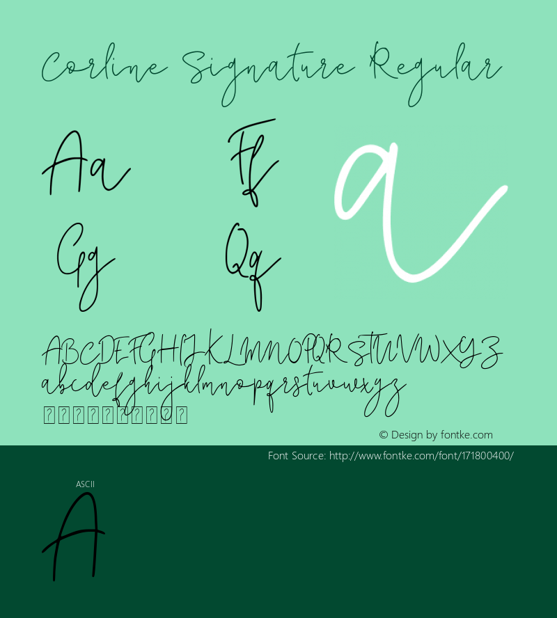 Corline Signature Version 1.00;November 19, 2019;FontCreator 11.5.0.2430 64-bit图片样张