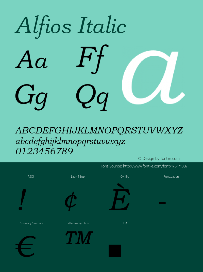 Alfios Italic Version 1.01图片样张