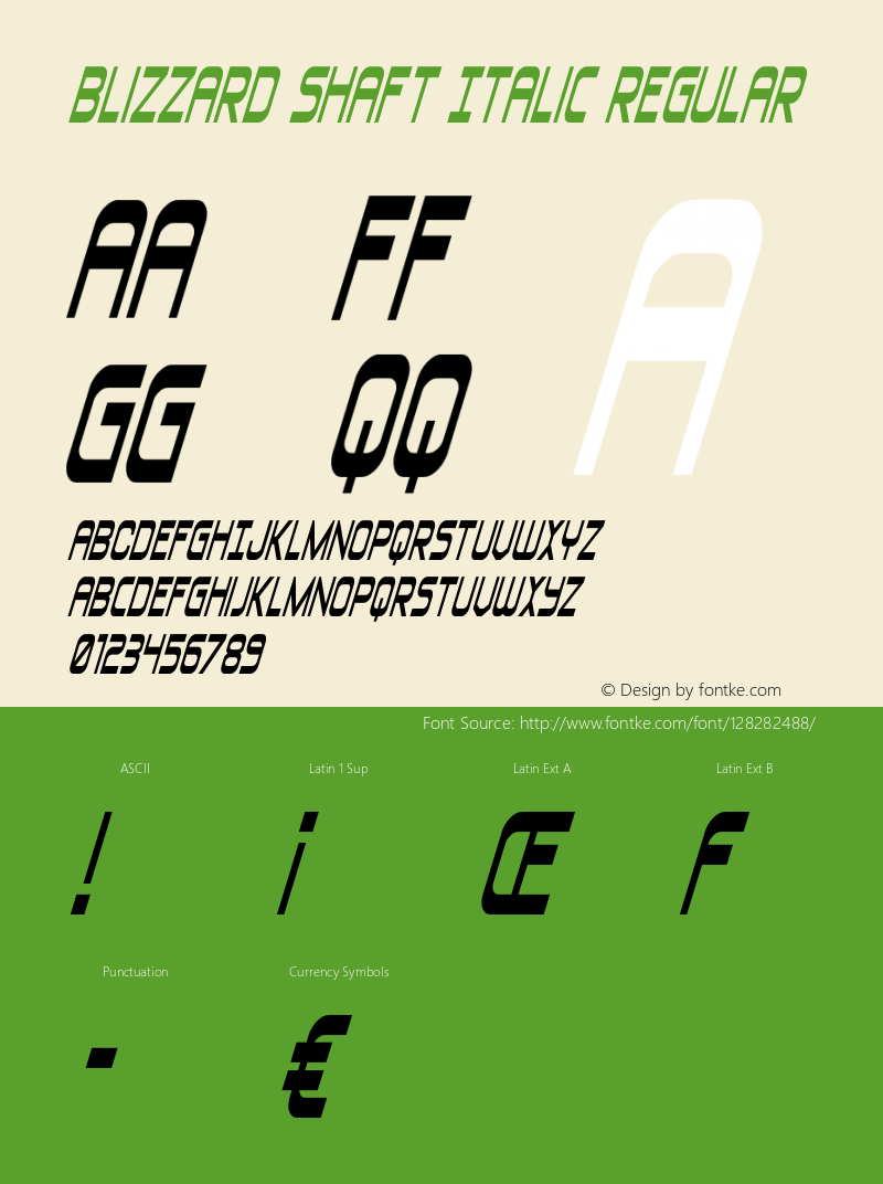 Blizzard Shaft Italic Version 1.0; 2020图片样张