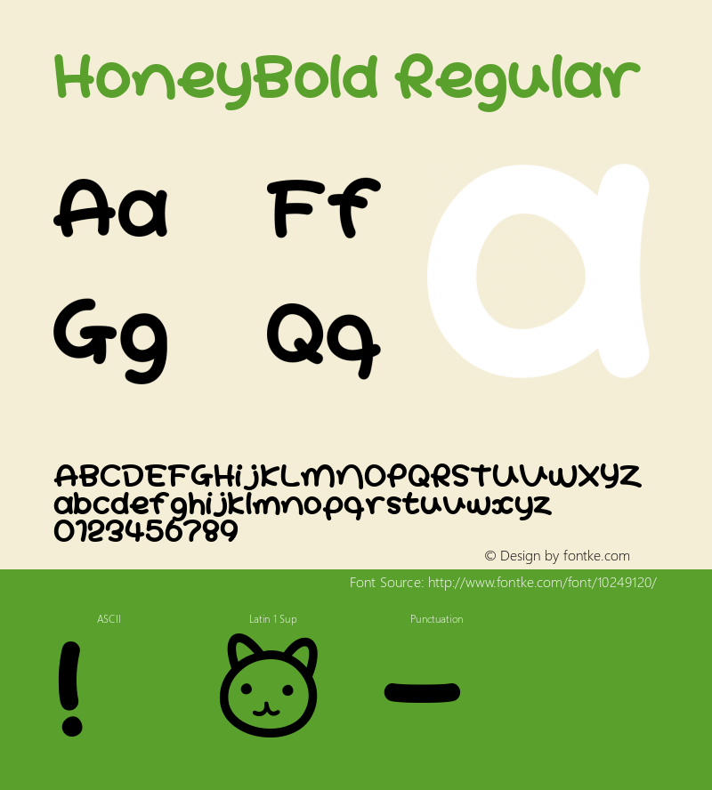 HoneyBold Regular Macromedia Fontographer 4.1J 08.7.3图片样张