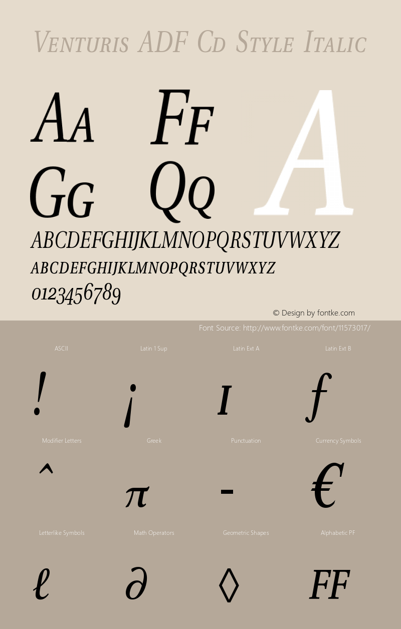 Venturis ADF Cd Style Italic Version 1.005图片样张