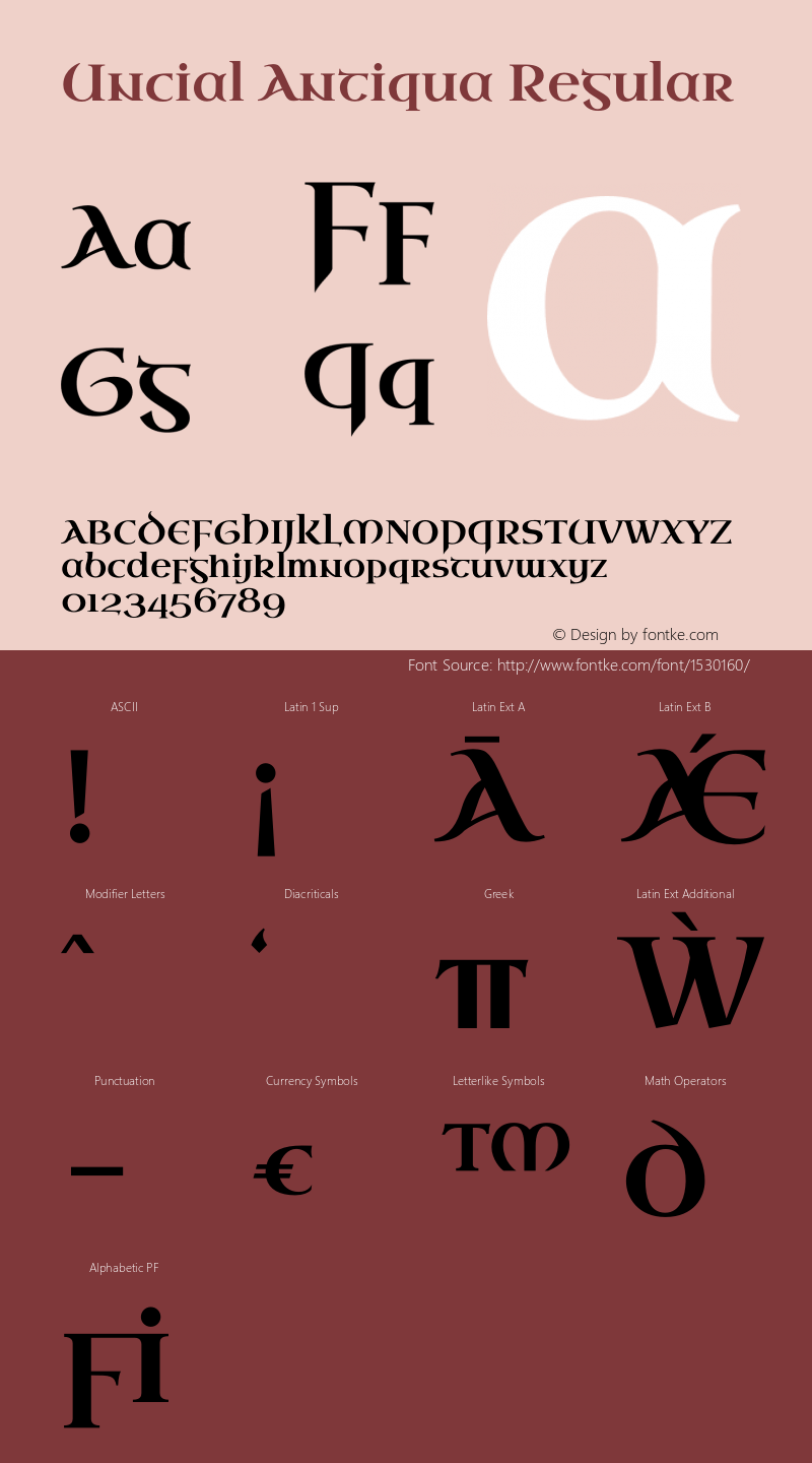 Uncial Antiqua Regular Version 1.000图片样张