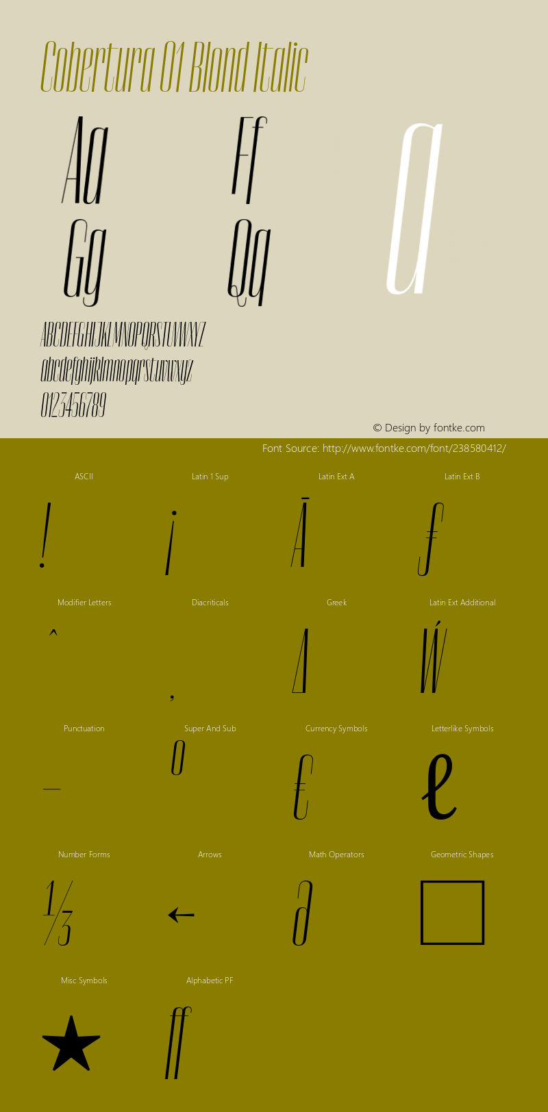 Cobertura 01 Blond Italic Version 4.001图片样张