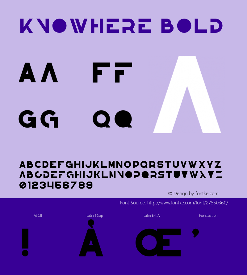 Knowhere Bold Version 1.002;Fontself Maker 3.0.0-3图片样张