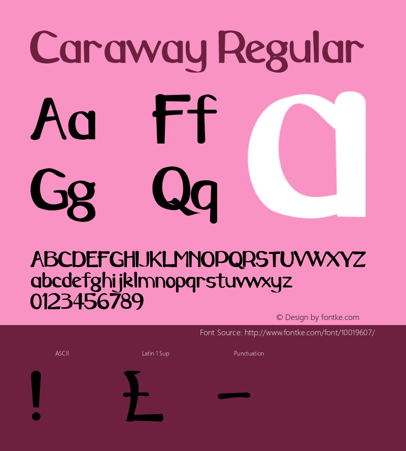 Caraway Regular Altsys Fontographer 3.5  4/1/92图片样张