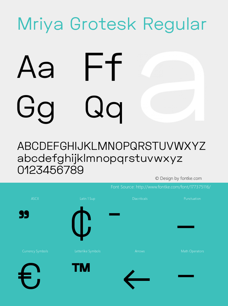 Mriya Grotesk Regular Version 1.100图片样张