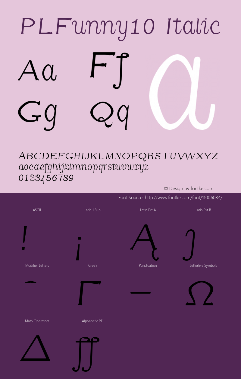 PLFunny10 Italic Version 1.11图片样张