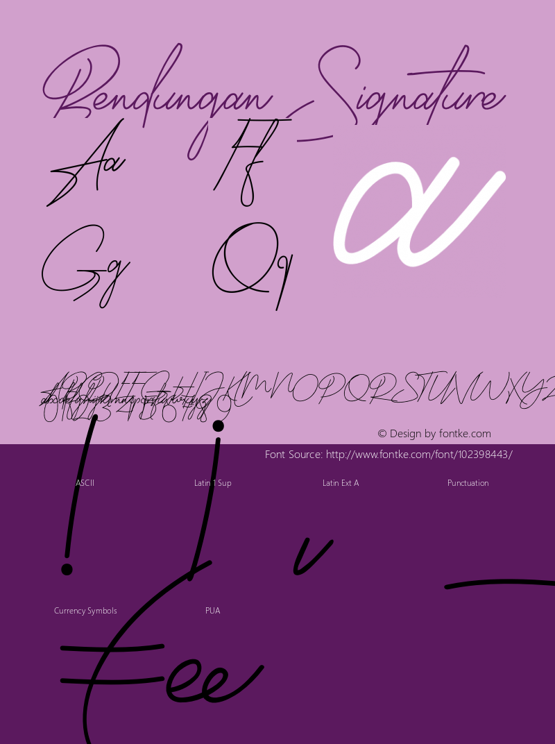 Bendungan Signature Version 1.00;January 23, 2021;FontCreator 12.0.0.2525 64-bit图片样张