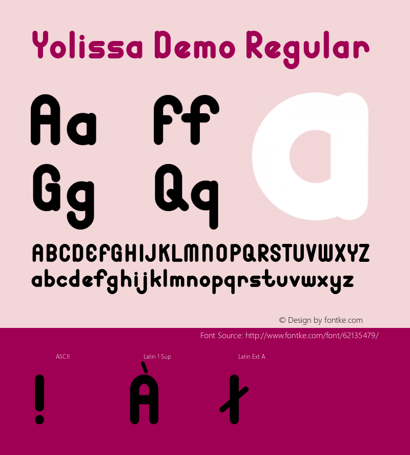 Yolissa Demo Version 1.00;April 23, 2020;FontCreator 12.0.0.2555 64-bit图片样张