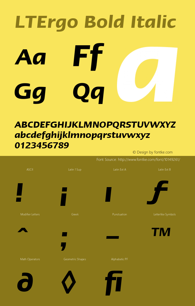 LTErgo Bold Italic Version 001.000图片样张