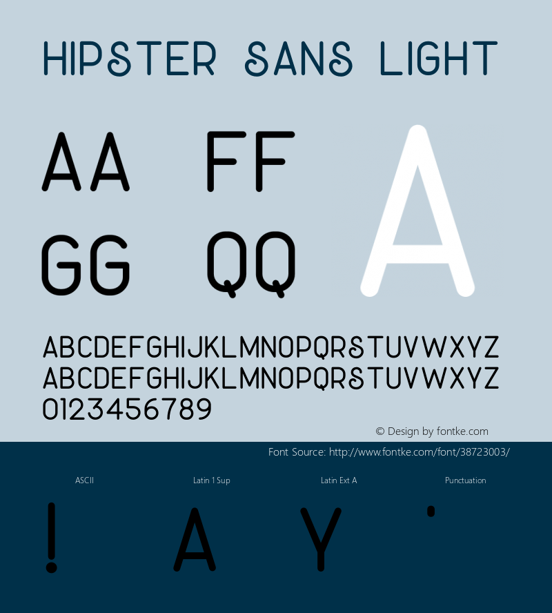 Hipster Sans Light Version 1.002;Fontself Maker 3.3.0图片样张