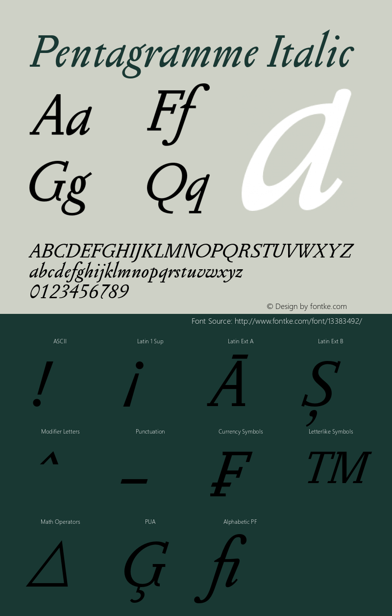 Pentagramme Italic 001.000图片样张