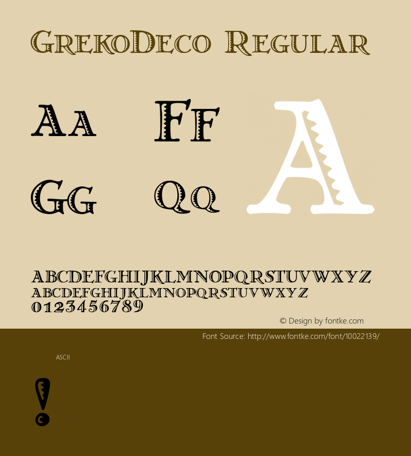 GrekoDeco Regular version 1.1  April 1996图片样张