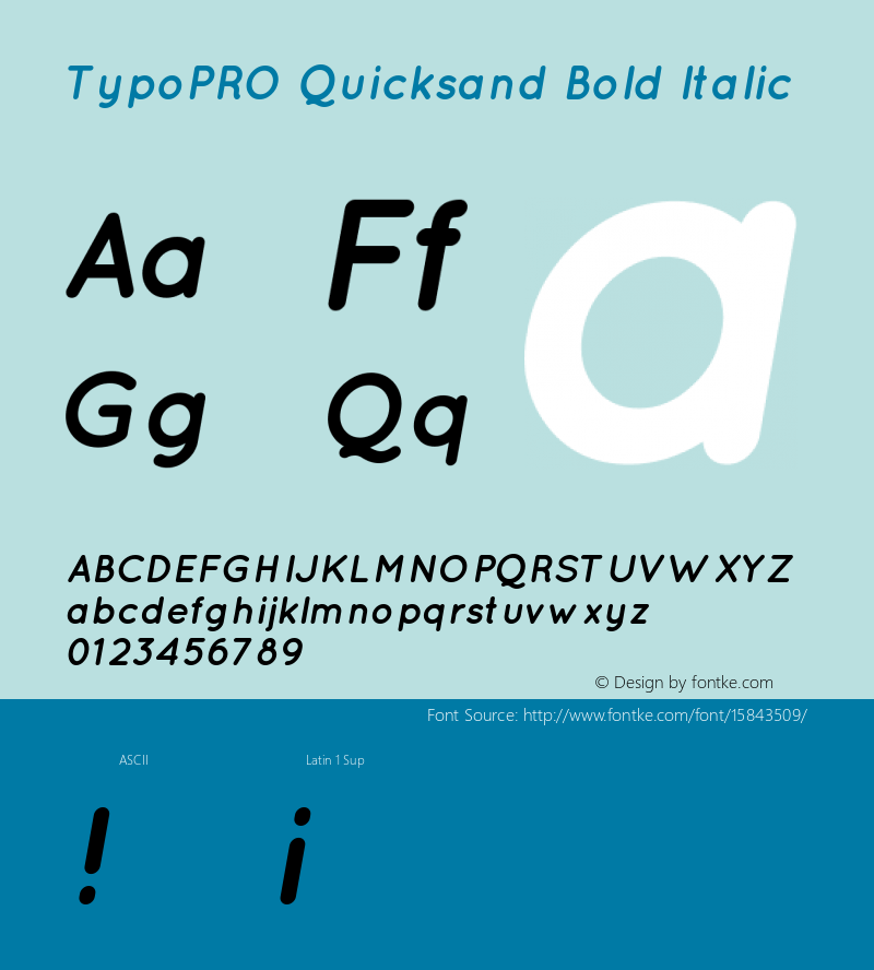 TypoPRO Quicksand Bold Italic 1.002图片样张