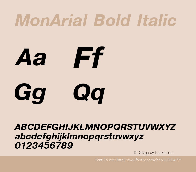 MonArial Bold Italic 图片样张