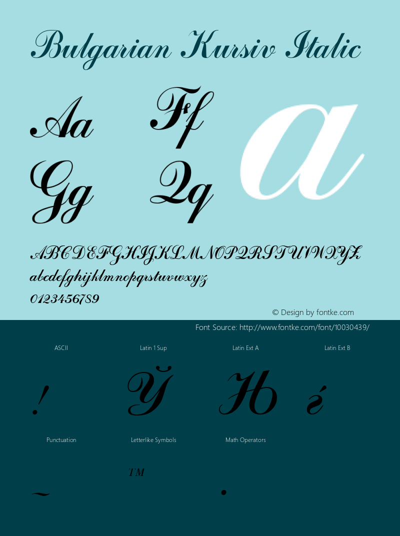 Bulgarian Kursiv Italic 1.0 Wed Jul 05 11:27:25 1995图片样张