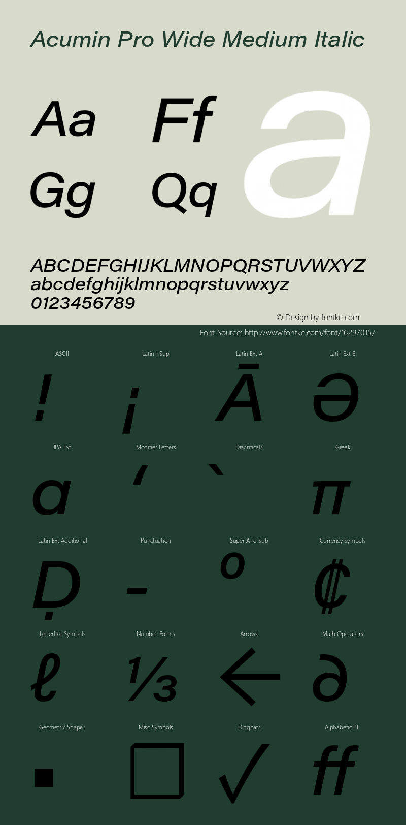 Acumin Pro Wide Medium Italic Version 1.011图片样张