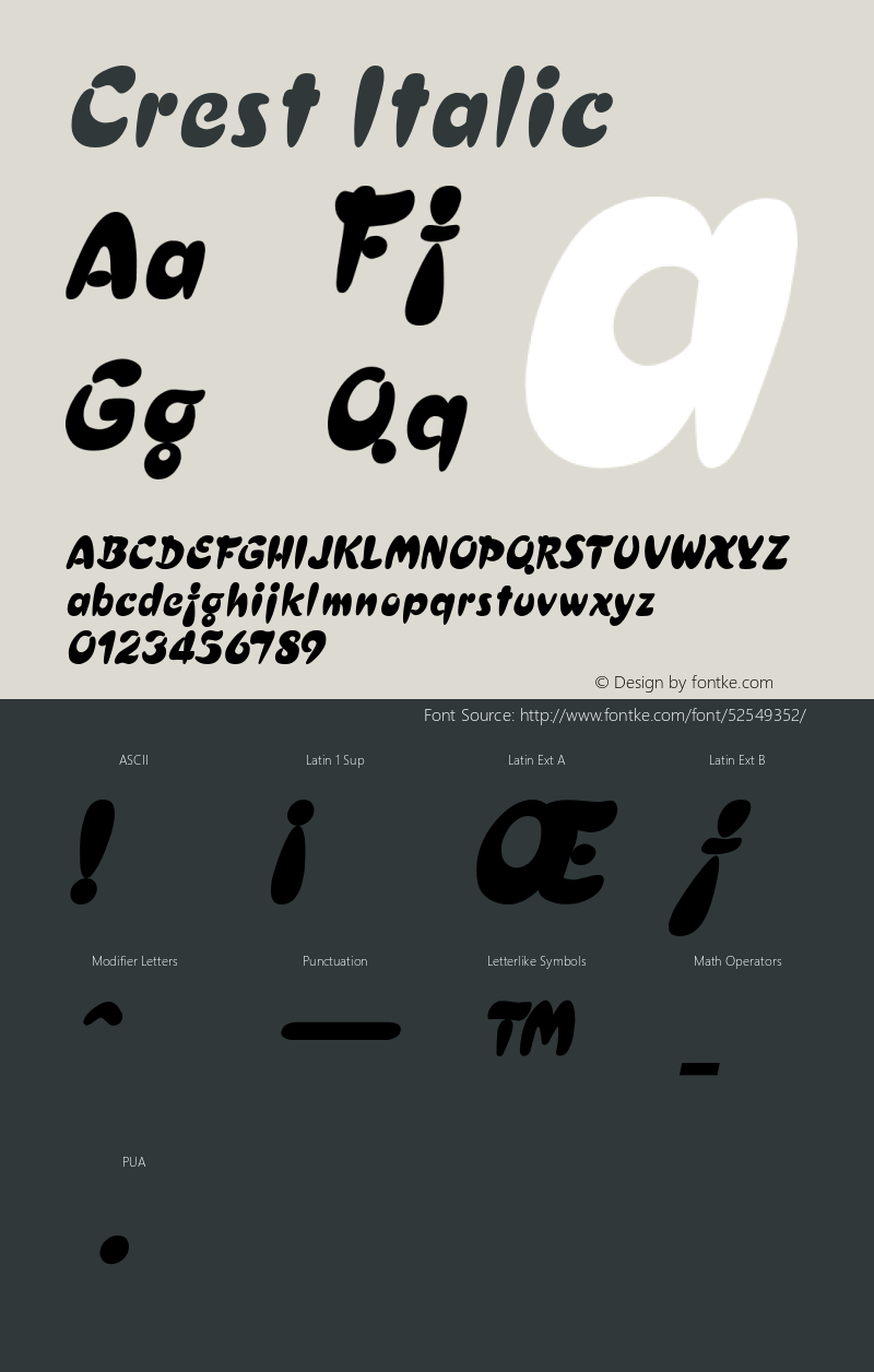 CrestItalic Altsys Fontographer 4.1 1/27/95 {DfLp-URBC-66E7-7FBL-FXFA}图片样张