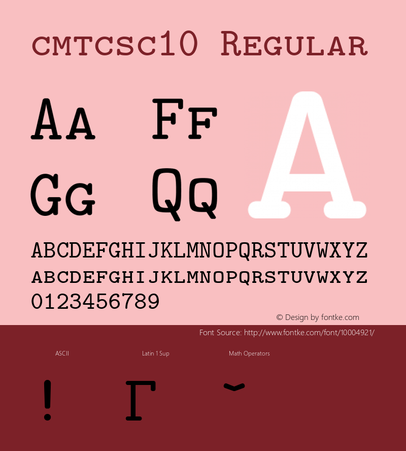 cmtcsc10 Regular 1.1/12-Nov-94图片样张