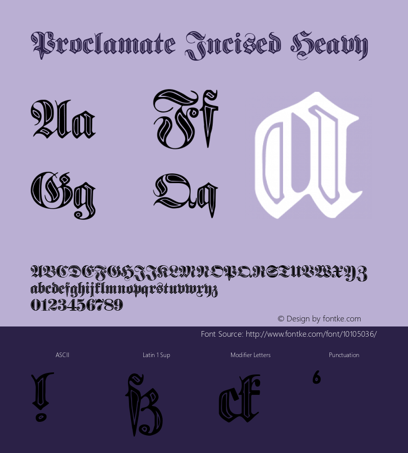 Proclamate Incised Heavy Version 1.0; 2002; initial release图片样张