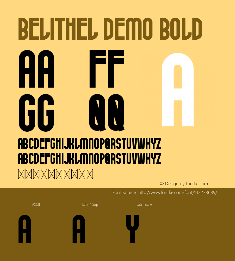 Belithel Demo Bold Version 1.001;Fontself Maker 3.5.1图片样张