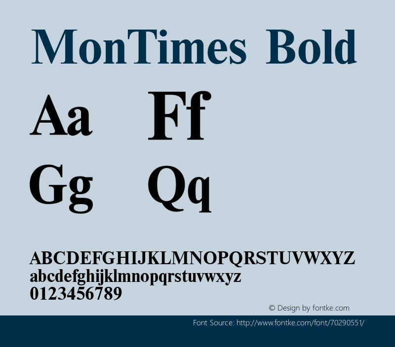 MonTimes Bold 图片样张