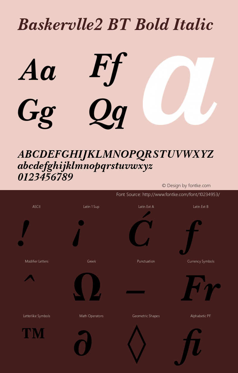 Baskervlle2 BT Bold Italic Version 1.01 emb4-OT图片样张