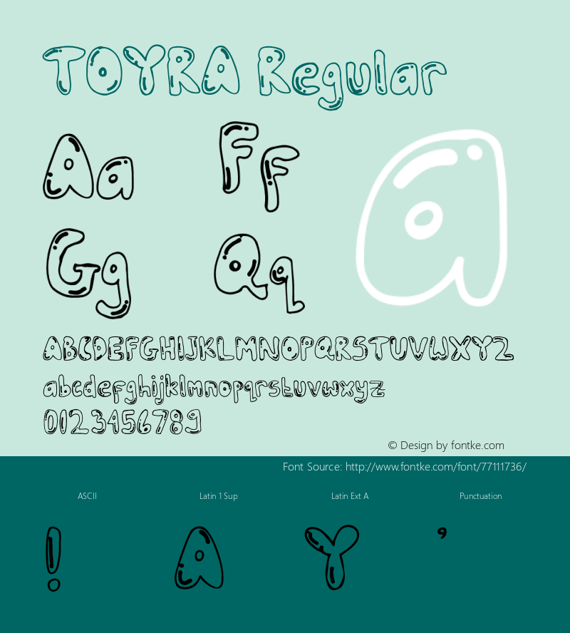 TOYRA Version 1.001;Fontself Maker 3.5.1图片样张