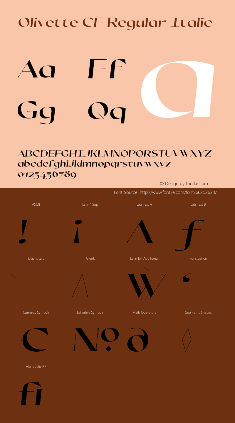 Olivette CF Regular Italic Version 1.000图片样张