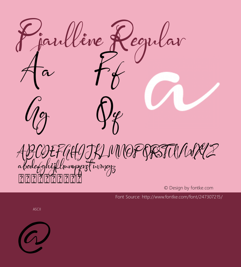 Pjaulline Version 1.00;December 17, 2020;FontCreator 11.5.0.2430 64-bit图片样张
