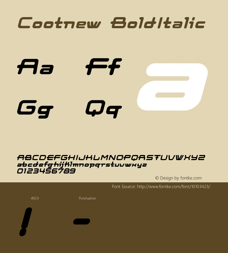 Cootnew BoldItalic Macromedia Fontographer 4.1J 02.4.1图片样张