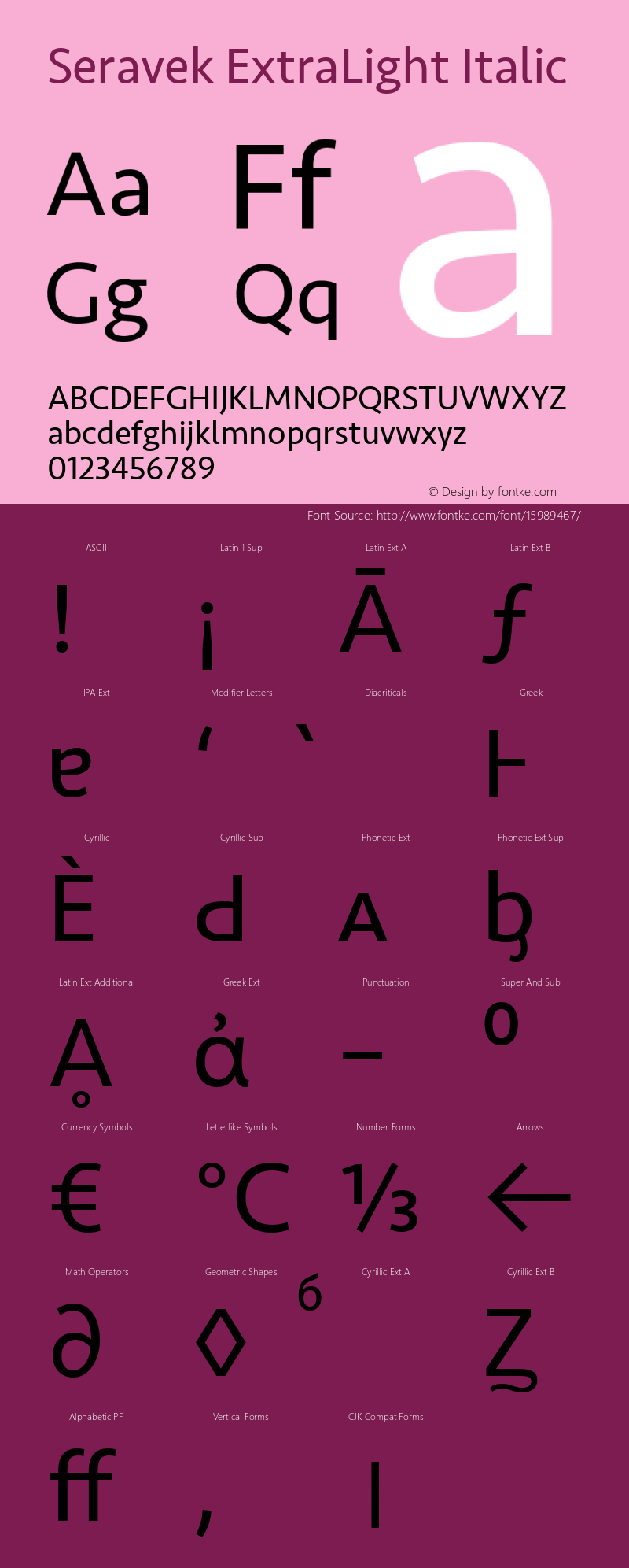 Seravek ExtraLight Italic 11.0d1e1图片样张