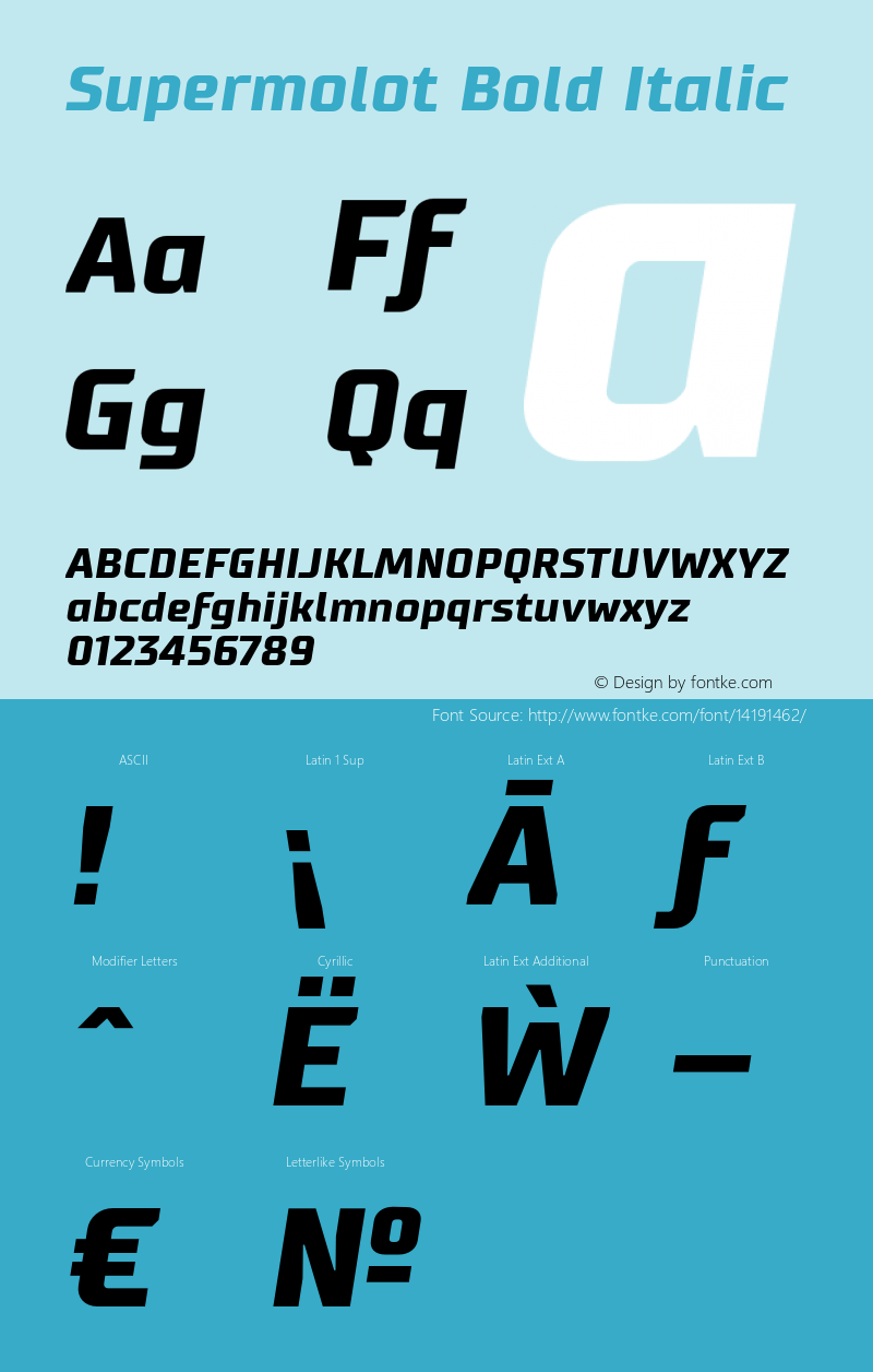 Supermolot Bold Italic Version 1.000图片样张